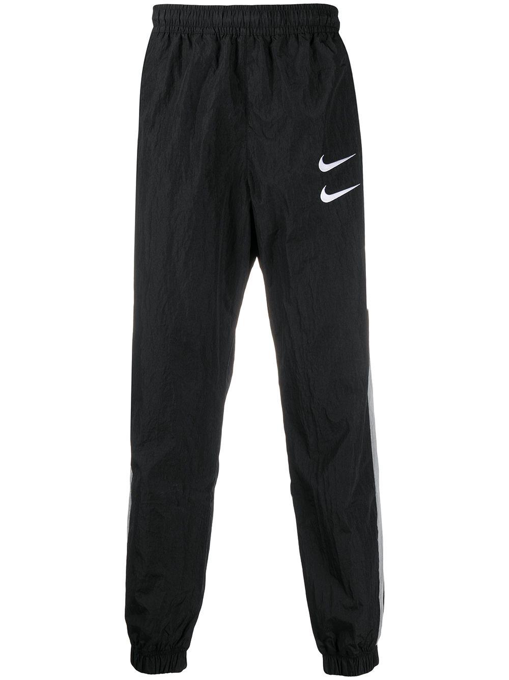 Nike Synthetic Double Swoosh Logo Track Pants in Black for Men | Lyst