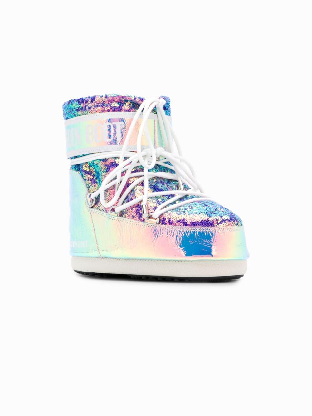 iridescent snow boots
