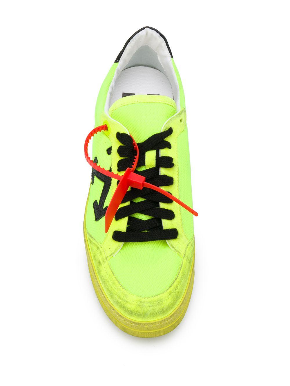 Off-White c/o Virgil Abloh Low Vulcanized Fluorescent Leather Sneakers in  Black,Yellow (Yellow) for Men | Lyst