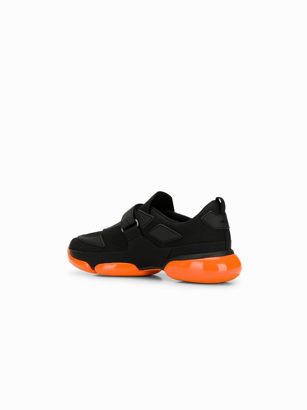 black and orange prada sneakers