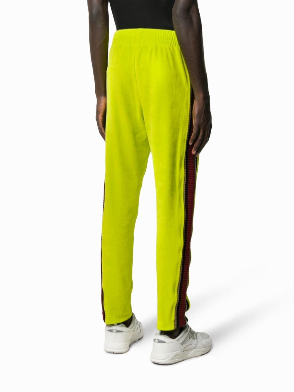 Palm Angels Cotton Velour Side Stripe Track Pants in Green for Men - Lyst