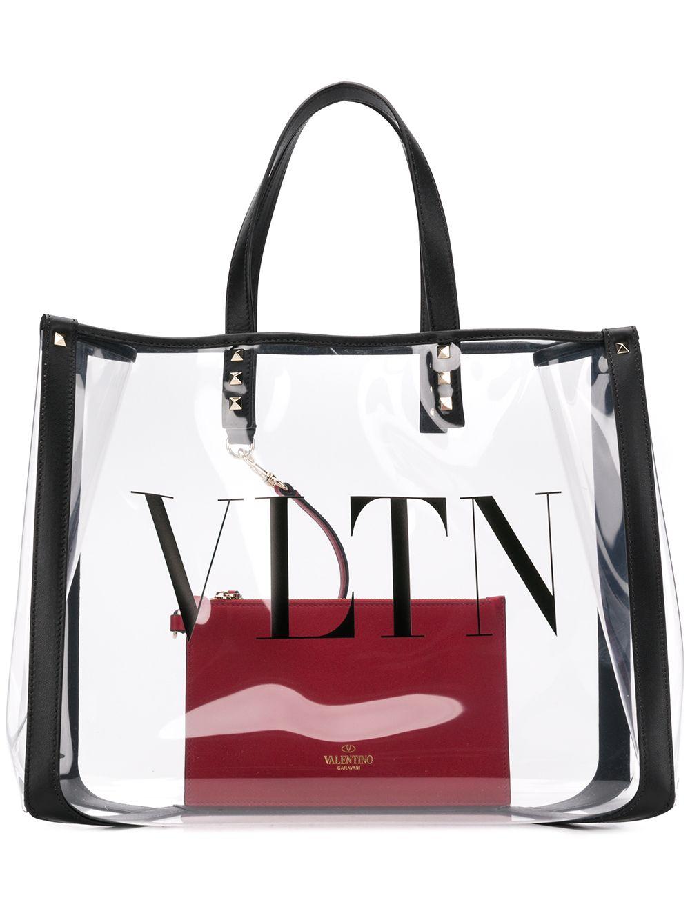 Valentino Vltn Large Tote Bag in Black - Lyst