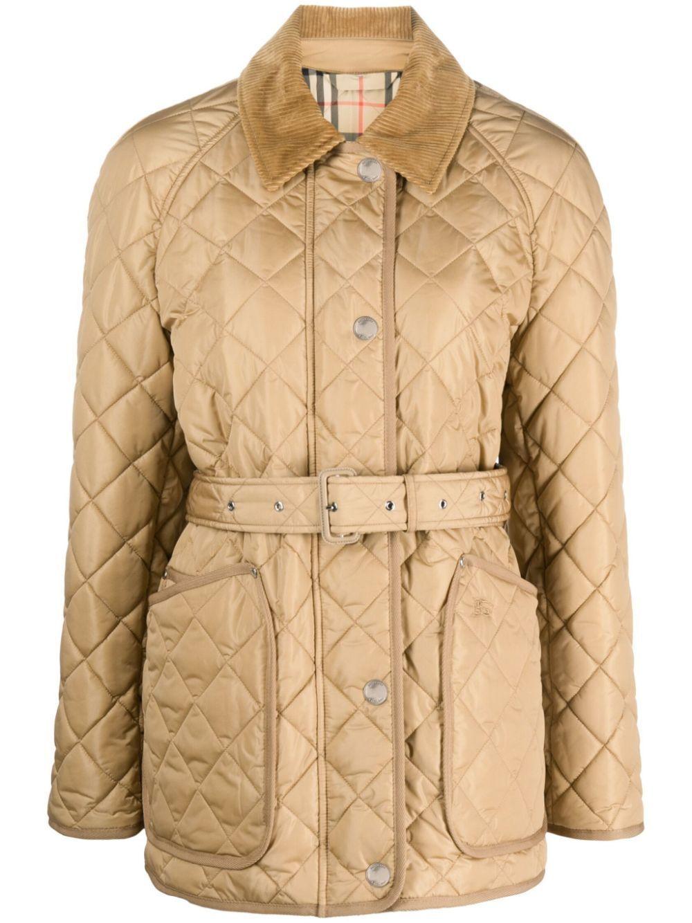 Burberry women's quilted button trench jacket beige hotsell