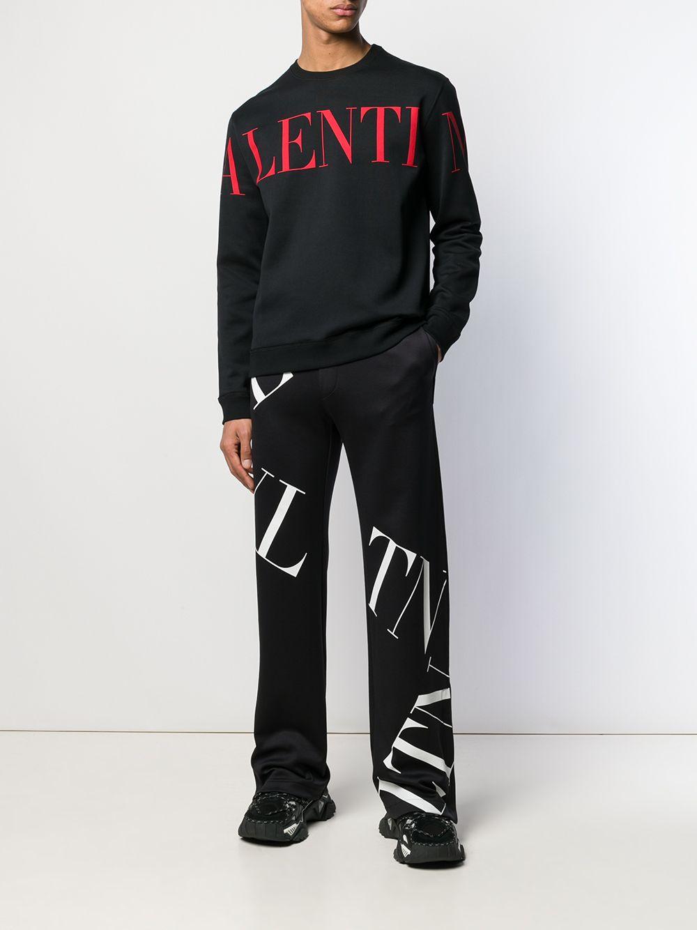 Valentino Black Cotton Blend Sweatshirt 関税送料込み Valentino Logo-print Cotton-blend Sweatshirt in Black for