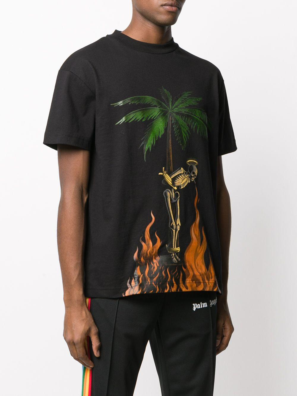Palm Angels Burning Skeleton Tee in Black for Men | Lyst