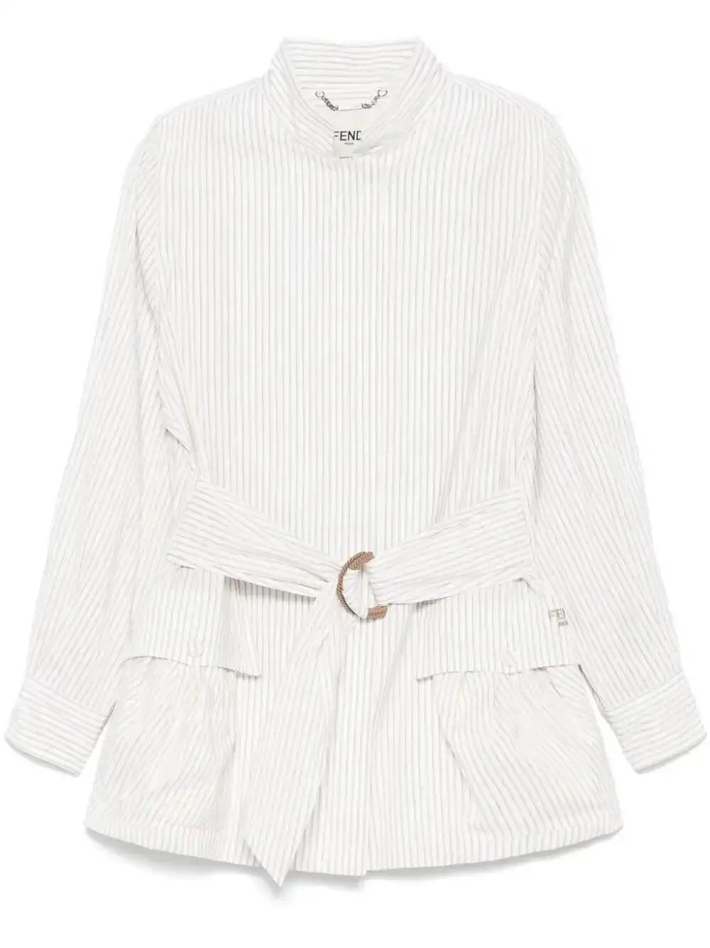 Fendi Stripy Blouson in White | Lyst