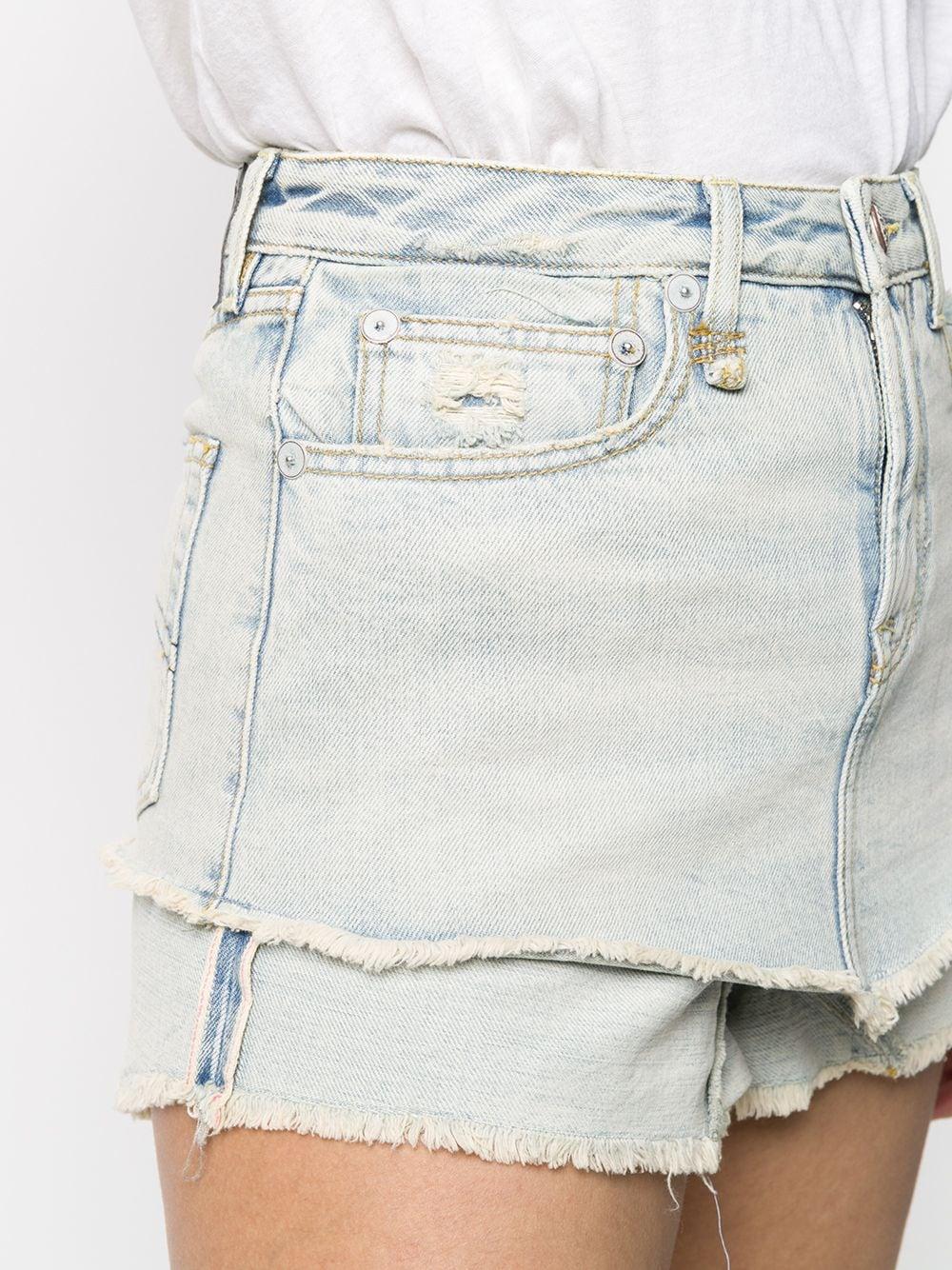 R13 Ashlyn Layered Denim Shorts Lyst