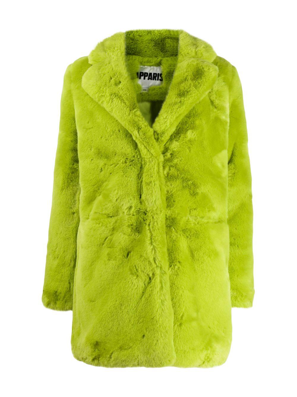 lime green fuzzy jacket