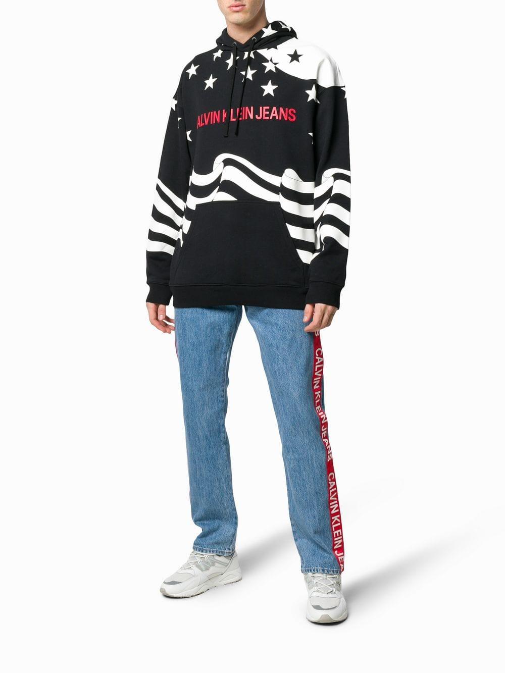 calvin klein red stripe jeans