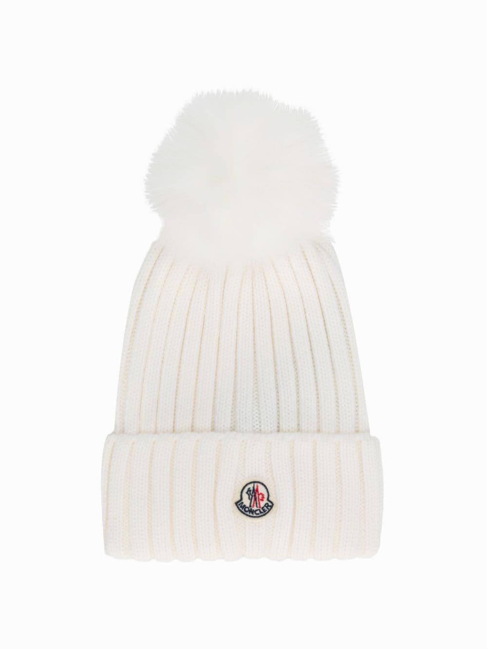 Moncler Pompom Hat in White | Lyst