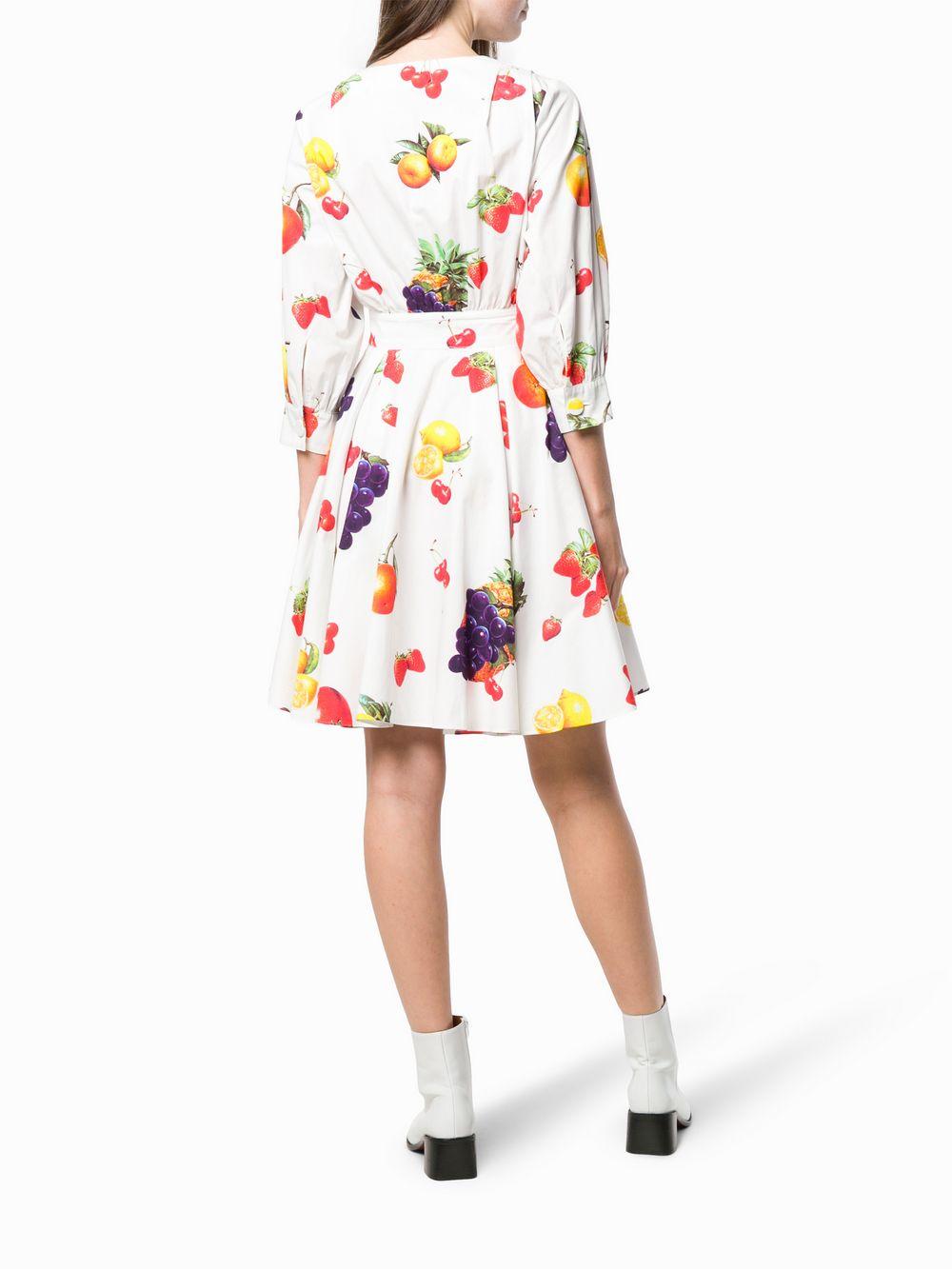 MSGM Cotton Fruit Print Dress in White Lyst