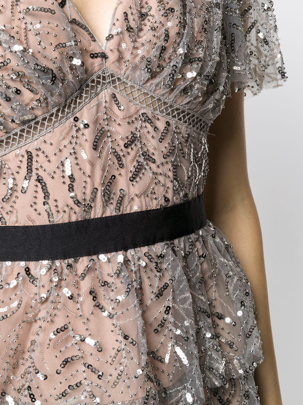 grey leaf sequin mini dress THE MOMENT SEQUIN MINI DRESS – AKIRA main image 1
