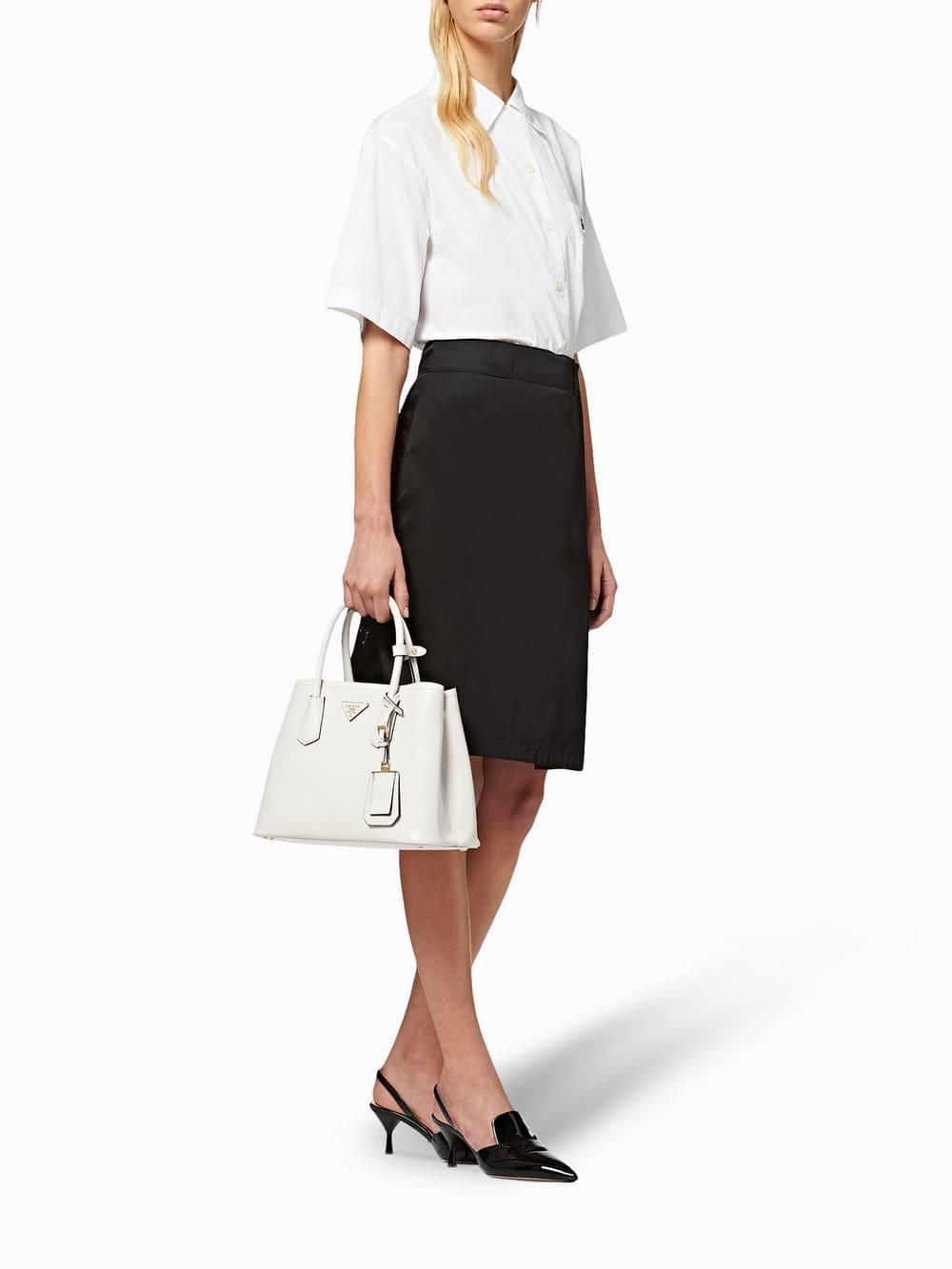 prada small double tote