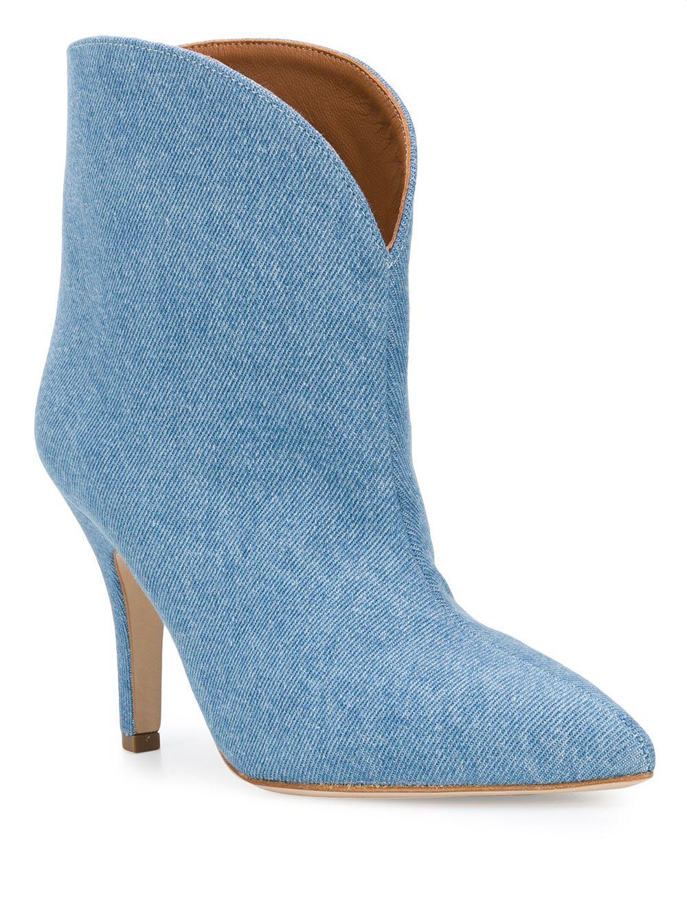 blue denim booties