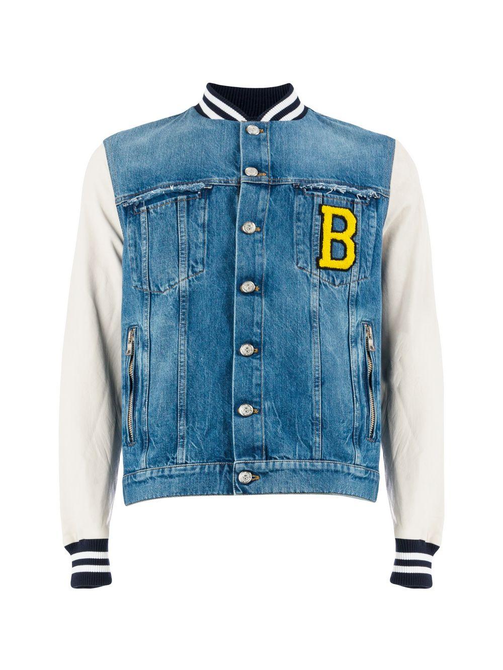 diesel blue denim varsity jacket