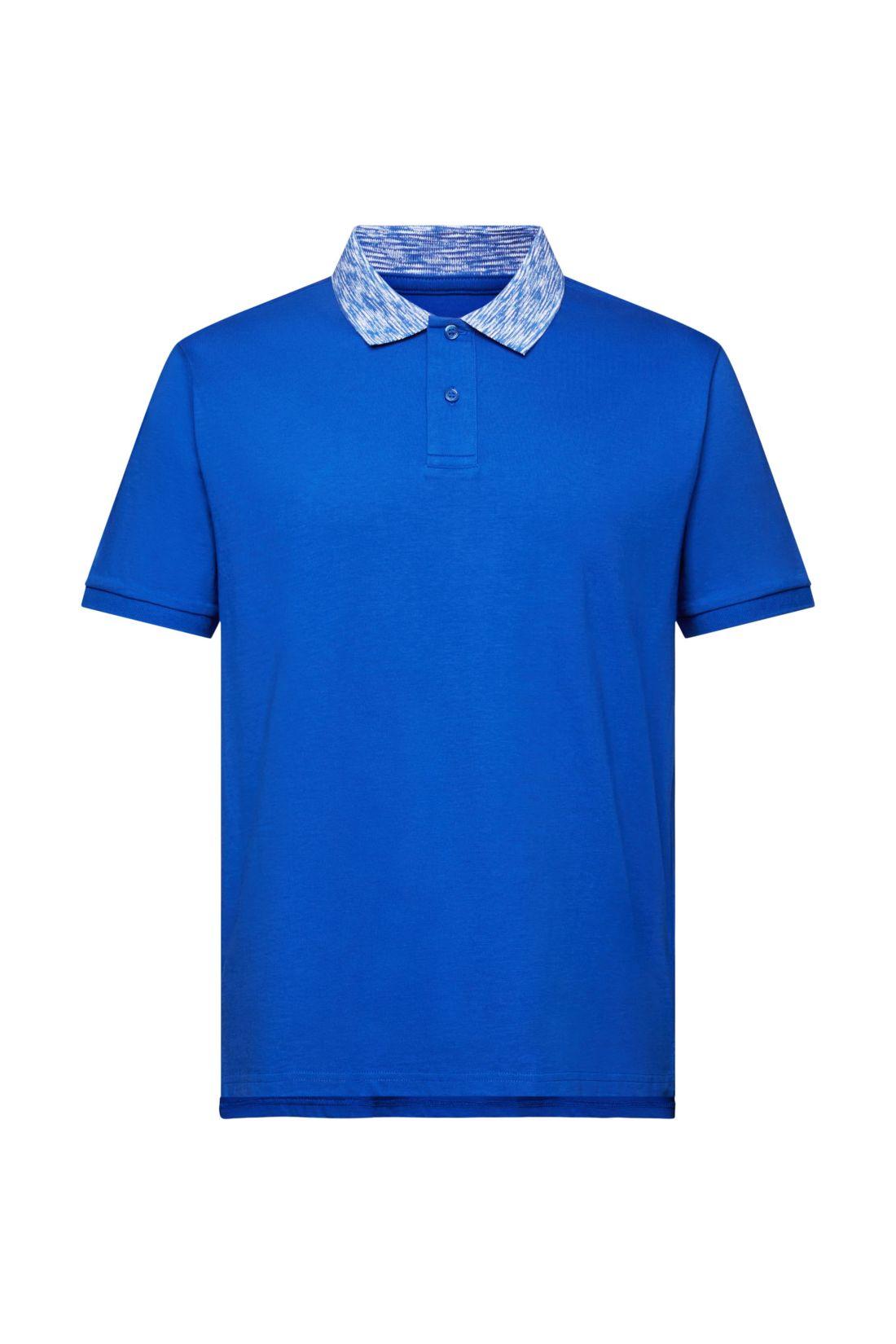 Esprit Poloshirt Met Space dyed Kraag in het Blauw Lyst NL