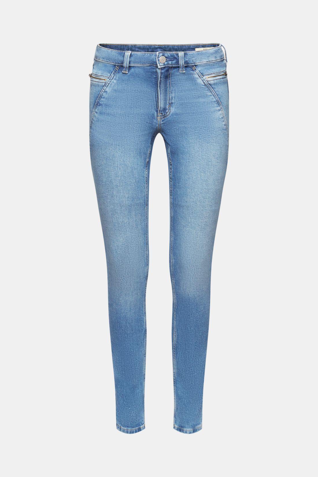 Esprit Mid-rise Jeans Met Skinny Fit En Ritszakken in het Blauw | Lyst NL