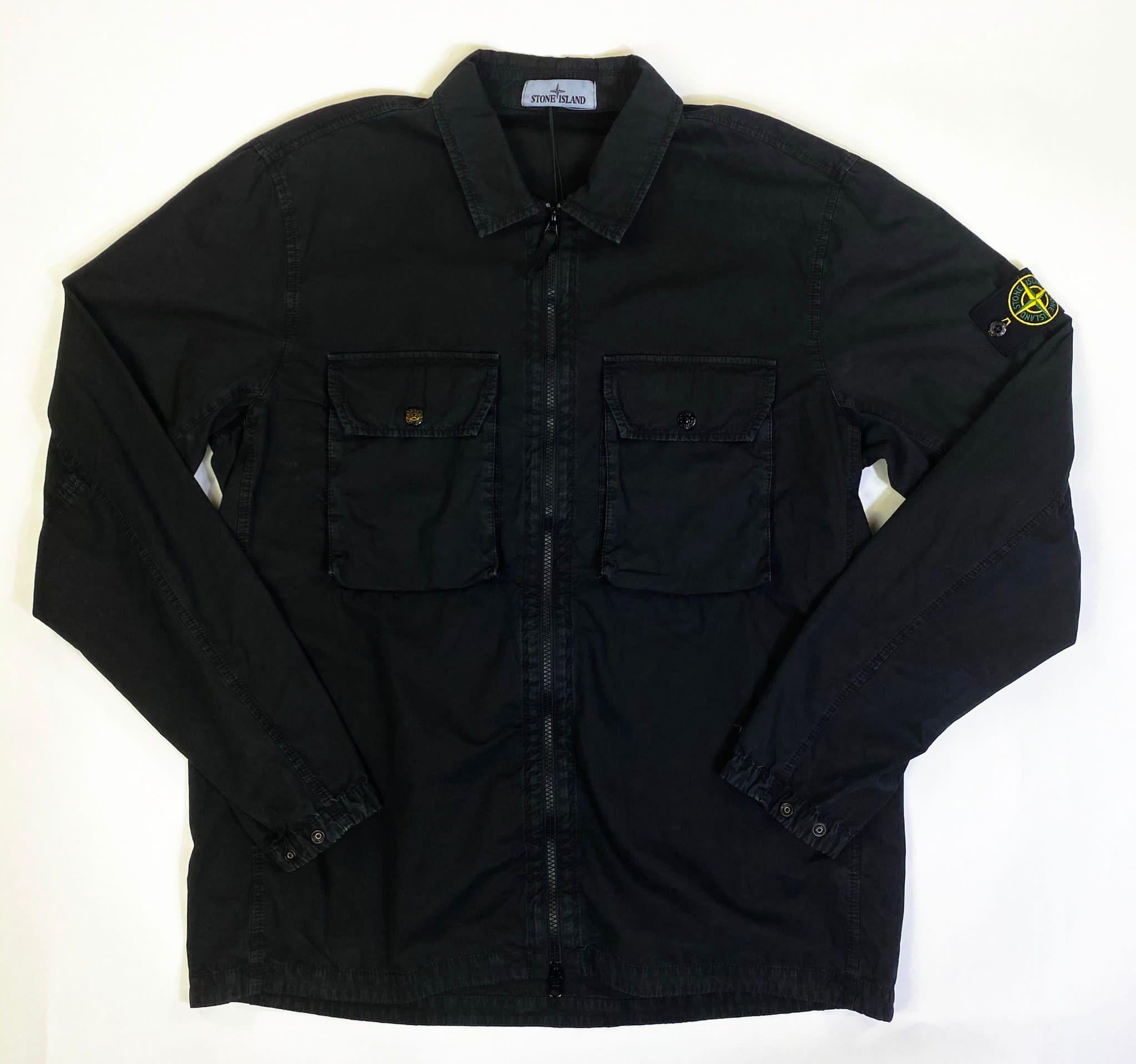 Stone Island 113wn Brushed Cotton Canvas 'old' Effect Overshirt in Black  for Men | Lyst