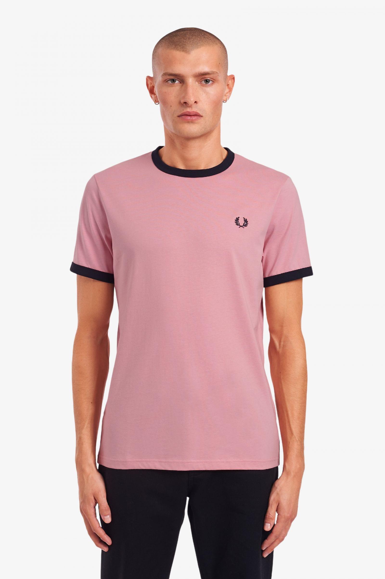 Fred Perry Cotton Ringer T-shirt M3519 Chalk in Pink for Men - Lyst