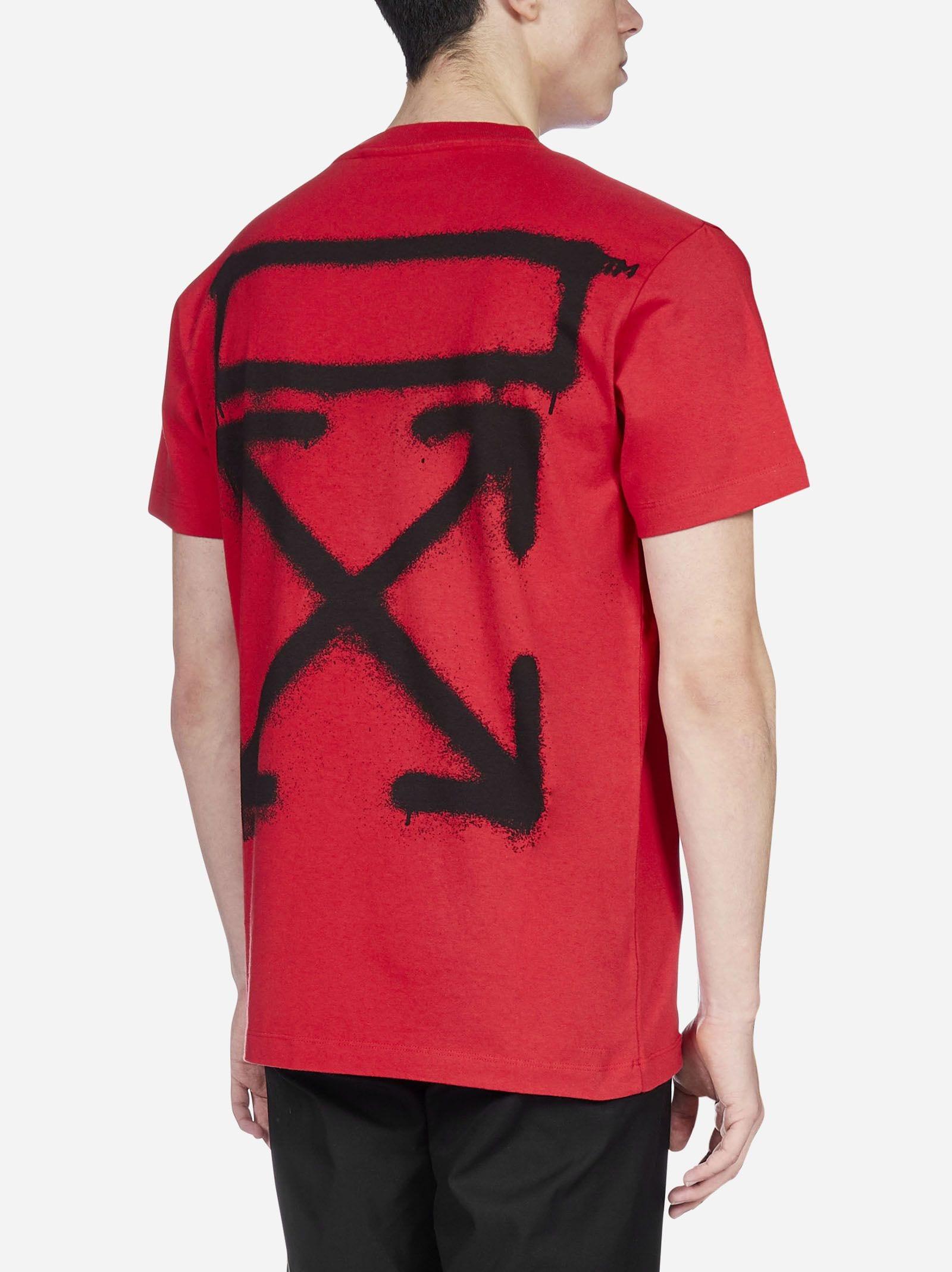 Off-White c/o Virgil Abloh Spray Marker T-shirt Samba Red for Men Lyst