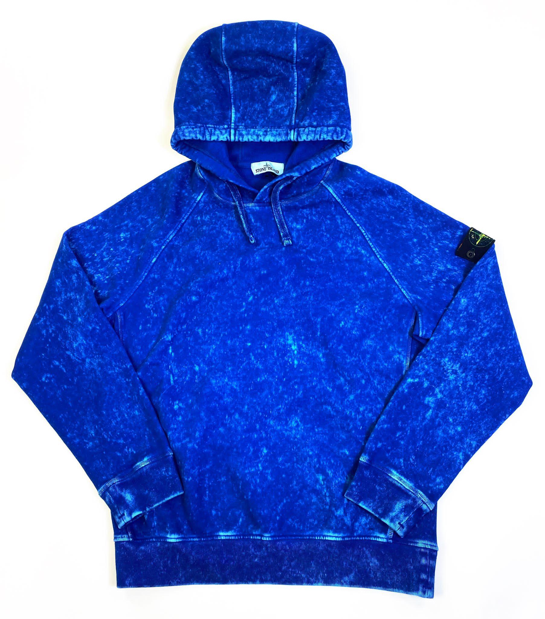 Stone Island 61338 Cotton Fleece + Off-dye Ovd Treatment Hooded Sweatshirt  in Blue for Men | Lyst