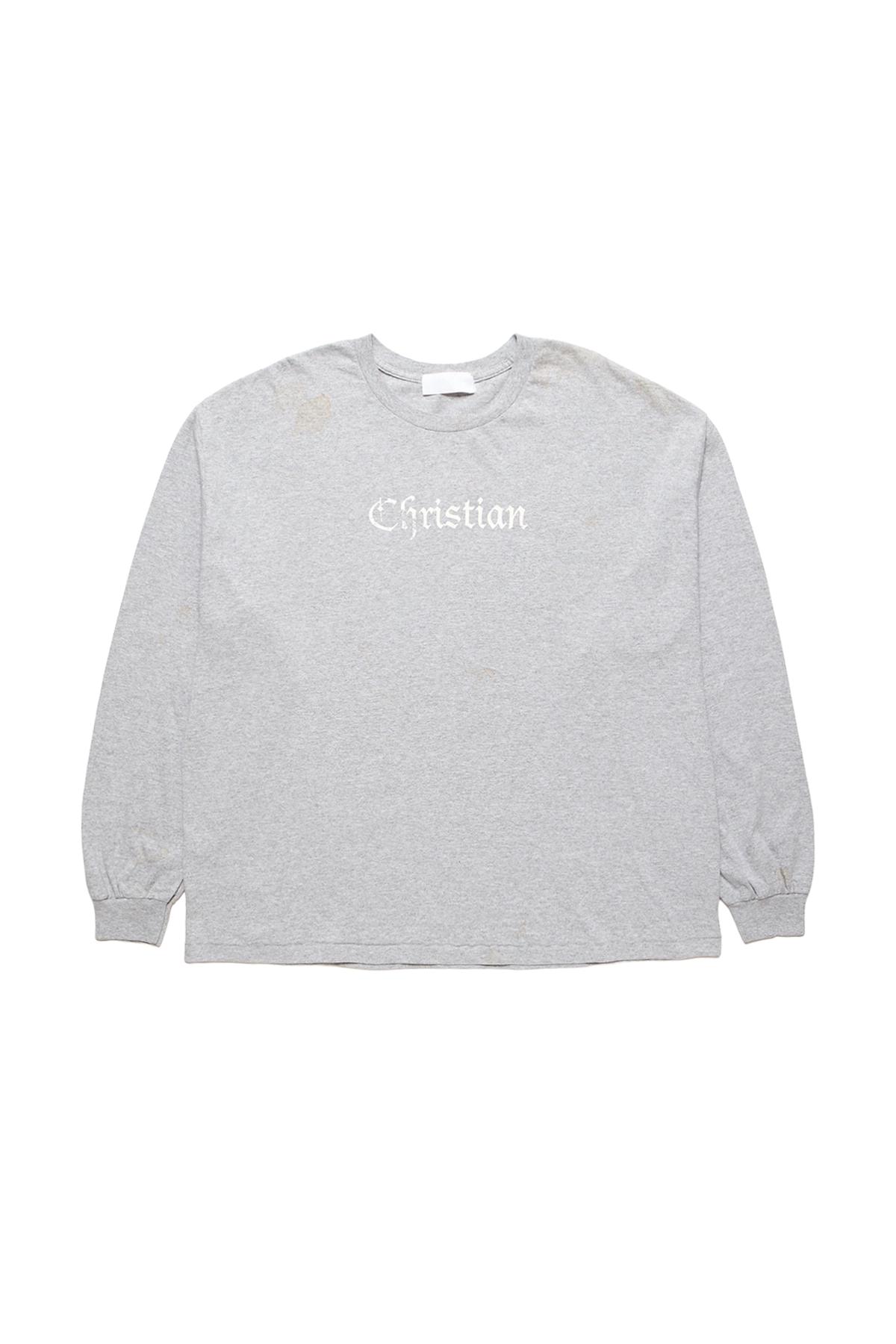ALEXANDER DIGENOVA Christian Long Sleeve T-Shirt Heather in White