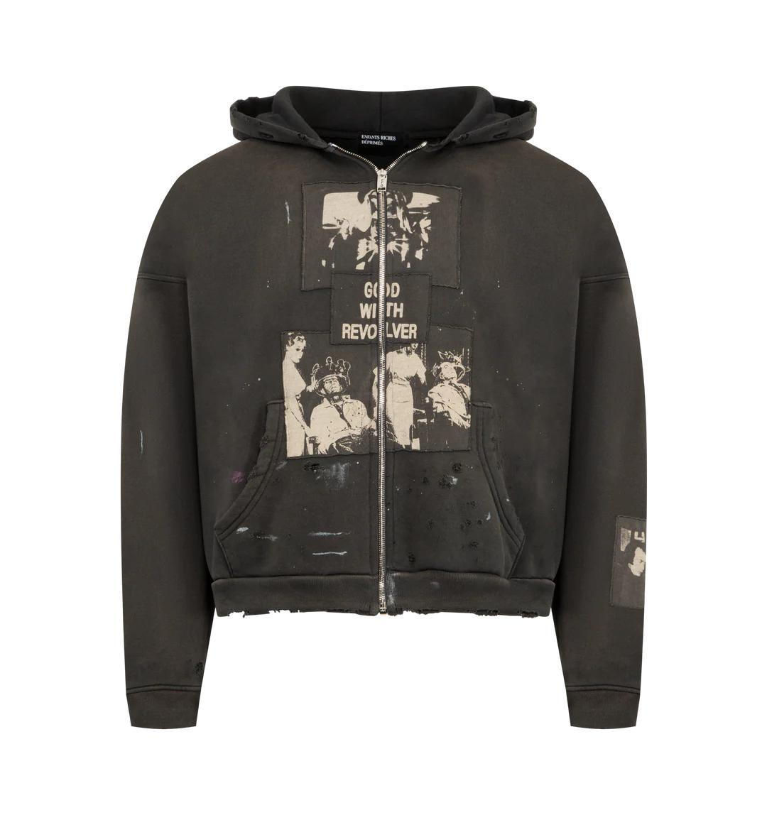 Enfants Riches Deprimes God With Revolver Zip Hoodie in Black for