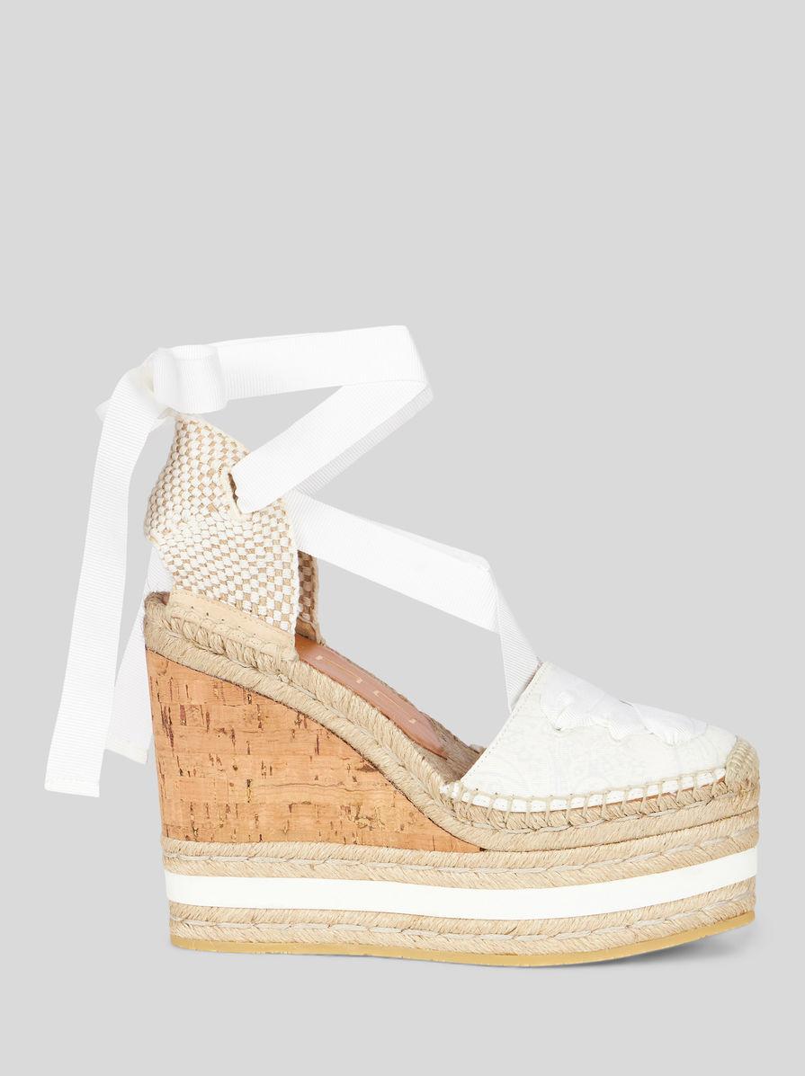 Etro Paisley Wedge Espadrilles in Natural | Lyst