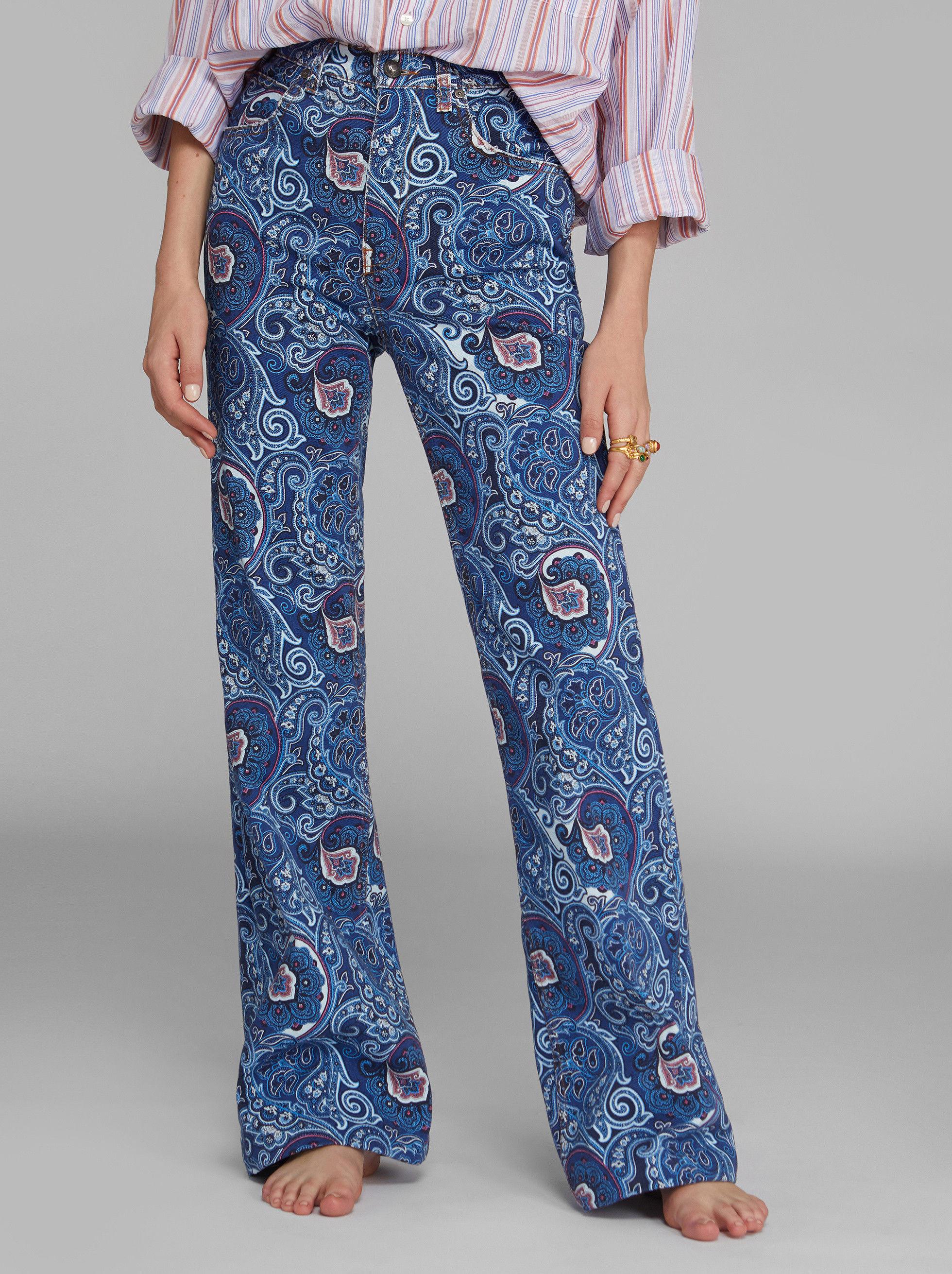 Etro Denim Paisley Print Flared Jeans in Electric Blue (Blue) Save 52
