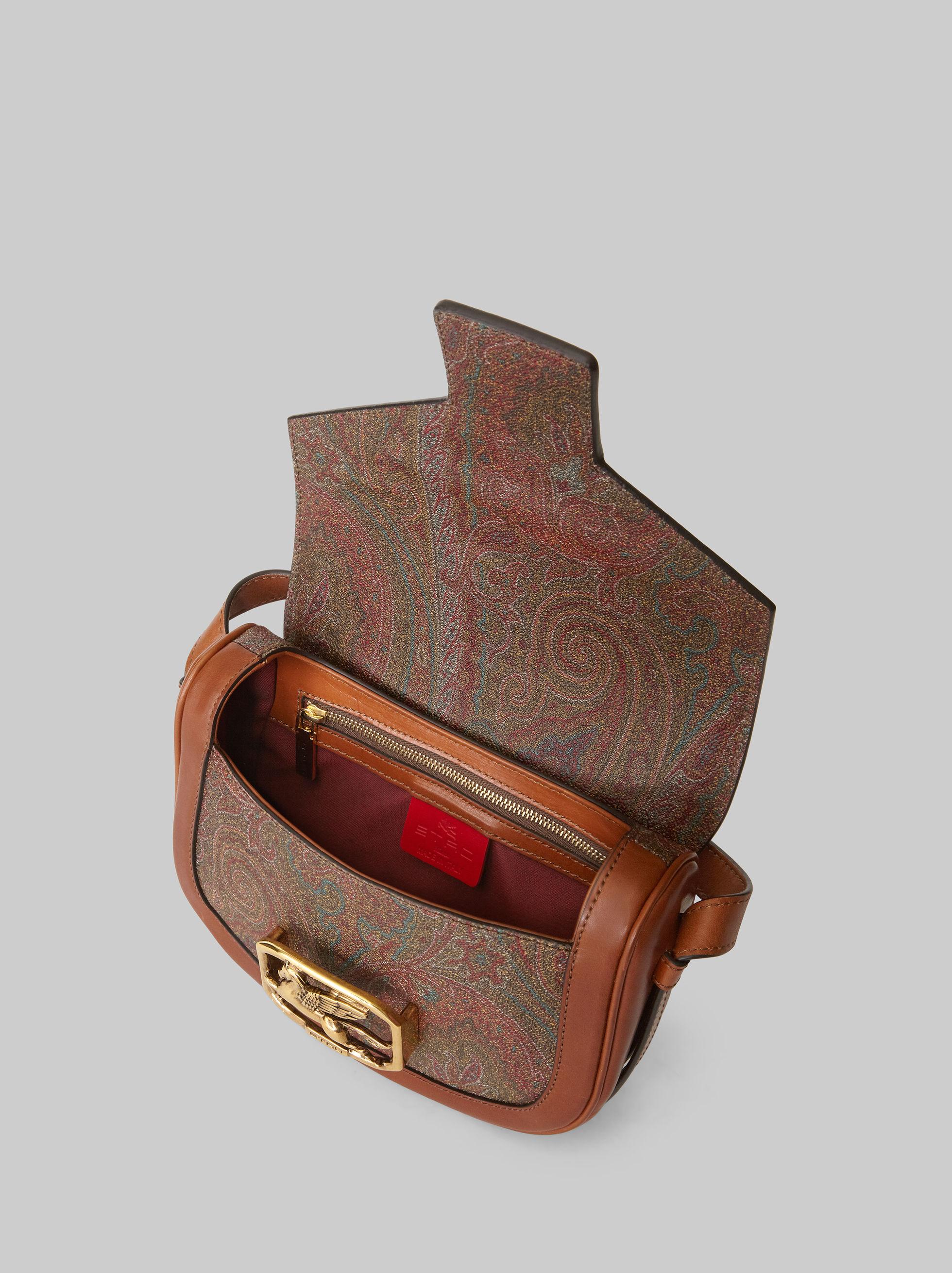 Etro Leather Pegaso Paisley Crossbody Bag in Brown Lyst