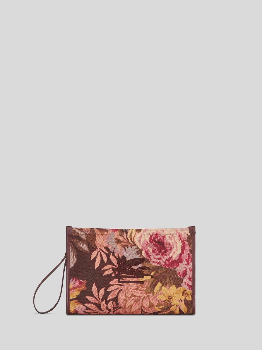Etro Floral-Print Canvas Clutch Bag