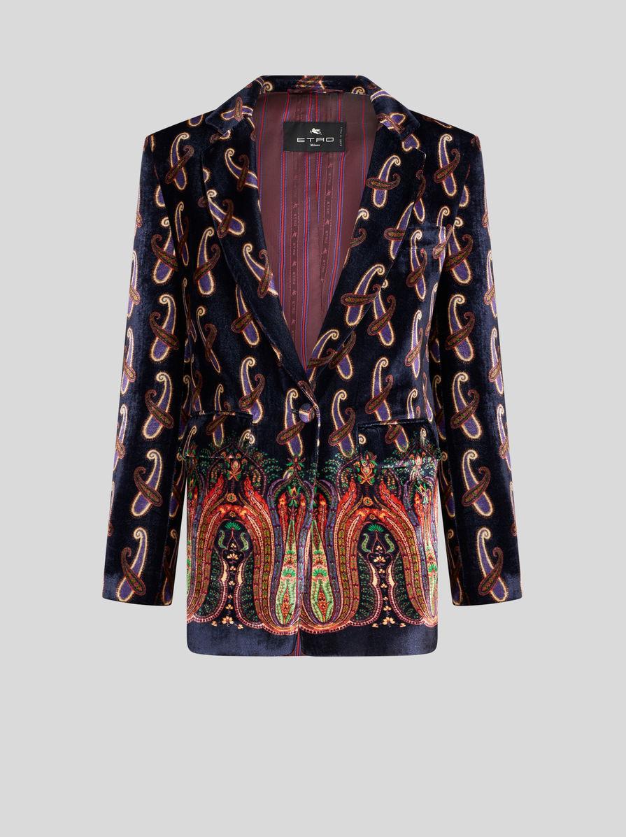 Etro Velvet Jacket With Paisley | Lyst