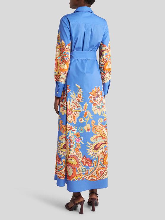 オールインワン・サロペット Etro Pink And Green Cotton-Silk Shirt Dress SILK SHIRT DRESS WITH BELT PRINT: EDEN: PINK - RANI ARABELLA