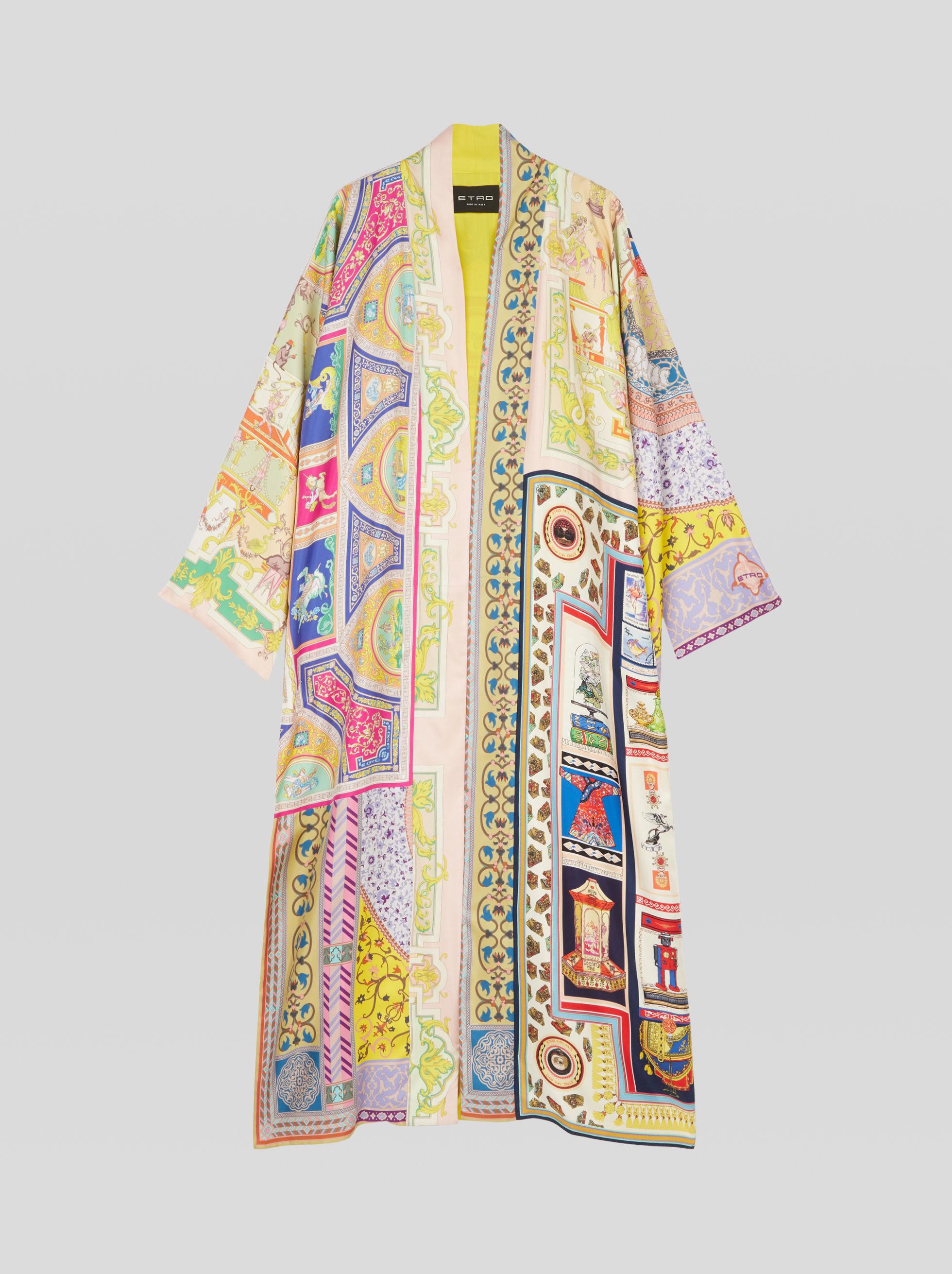 Etro Silk Light Kimono Coat With Ornamental Print | Lyst