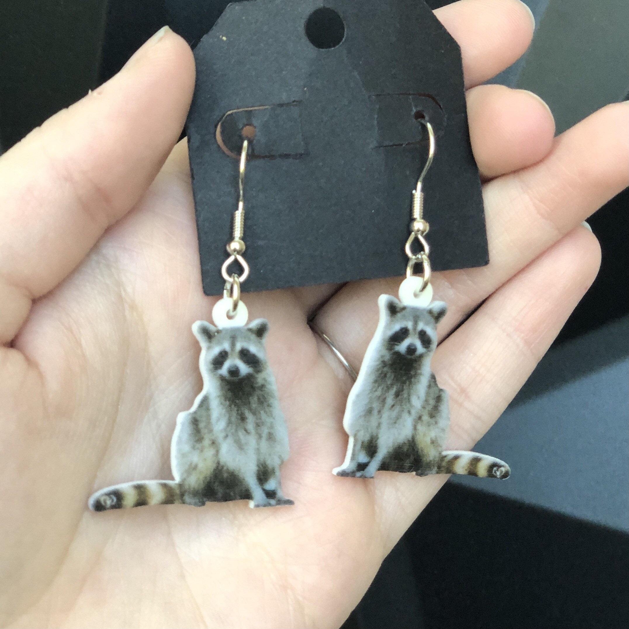 raccoon earrings