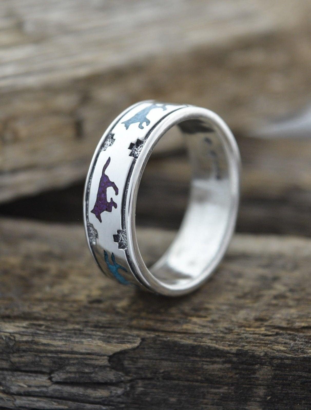Etsy Wolves Ring Wolf Turquoise & Sugilite Ring 925 Sterling Silver in  Metallic - Lyst