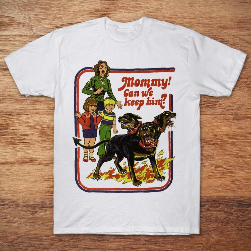 T-Shirt Rétro/Maman Peut-On Lui Garder Trois Têtes Chien T Etsy en