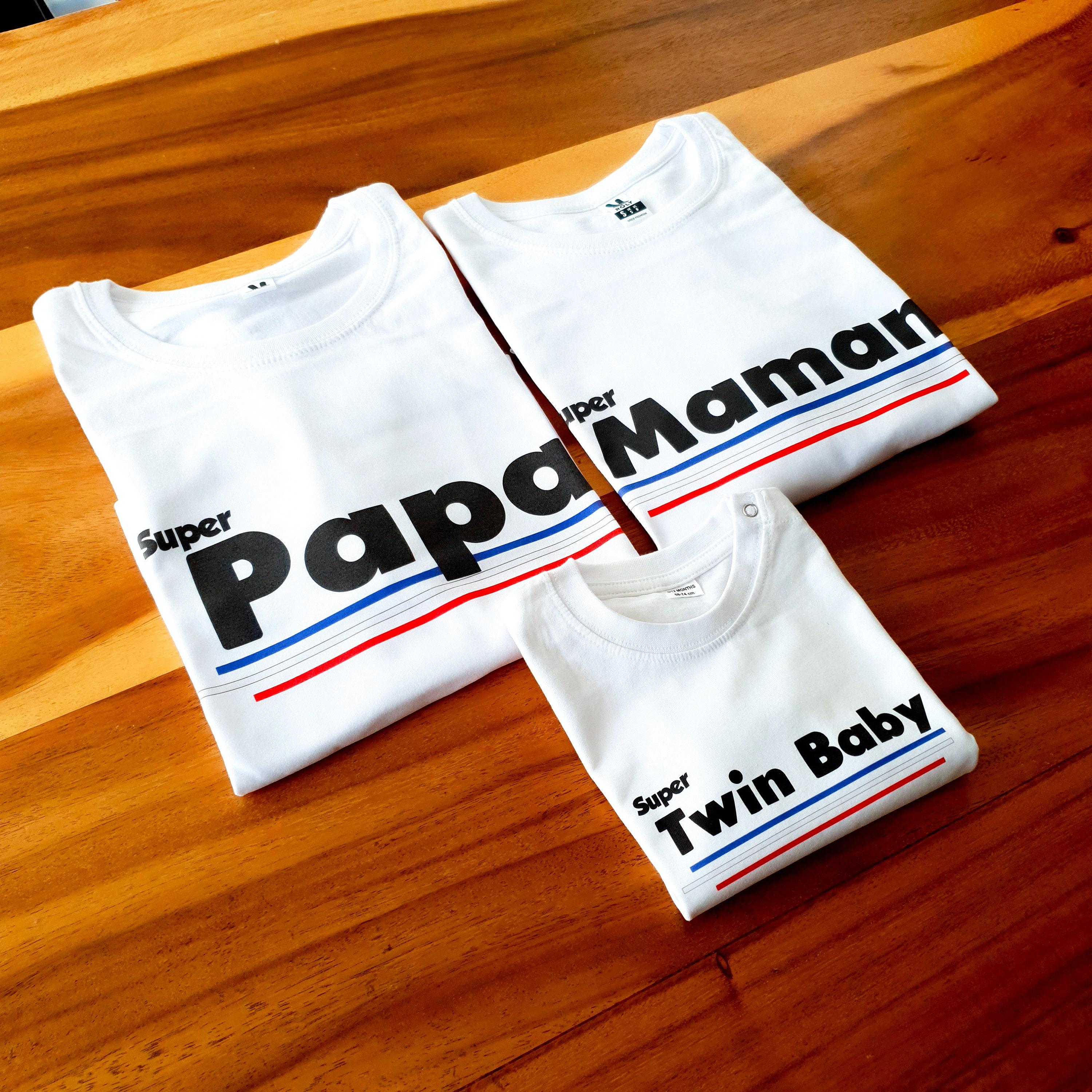 T Shirt Super Famille Papa Maman Super Bebe T Shirt Assorti Famille Etsy En Coloris Blanc Lyst