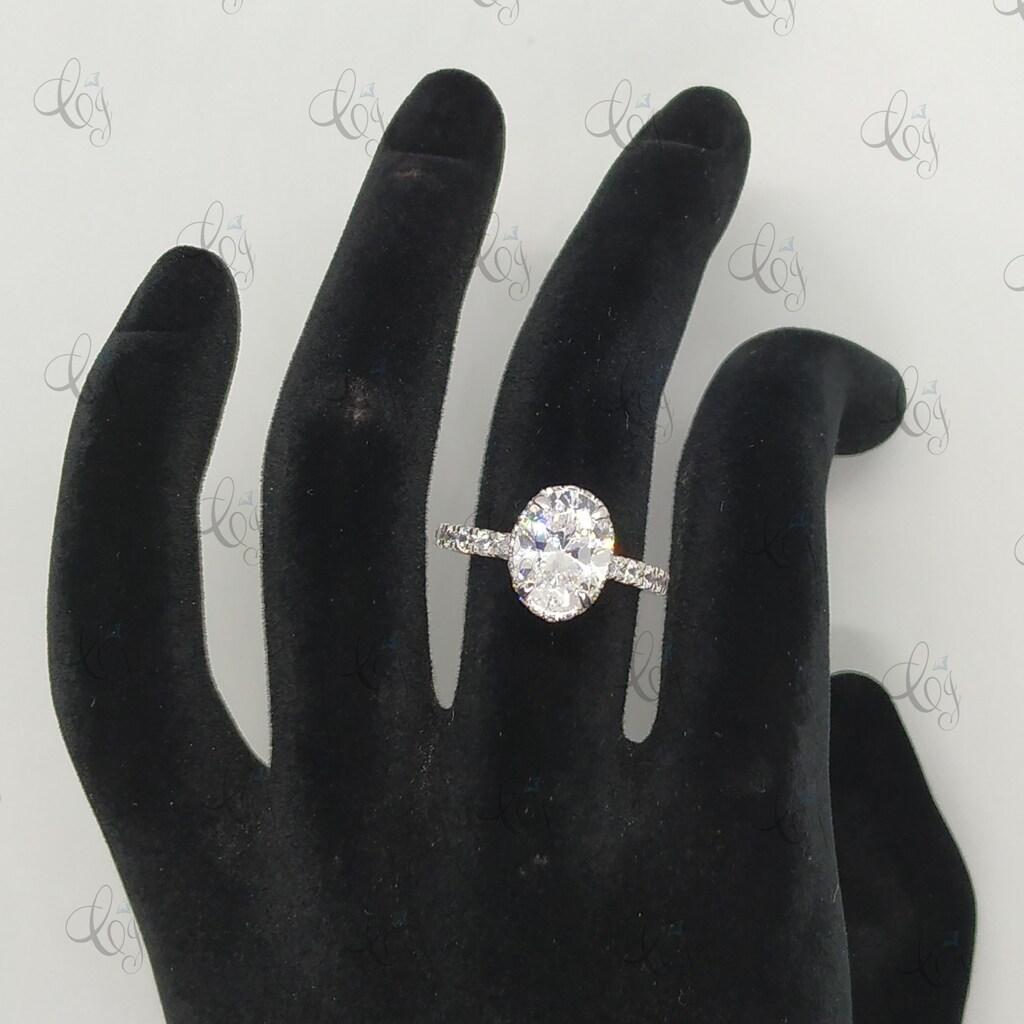 2.50Ct Oval-Cut Diamond Double Halo Promise Engagement Ring 10K White Gold Over 