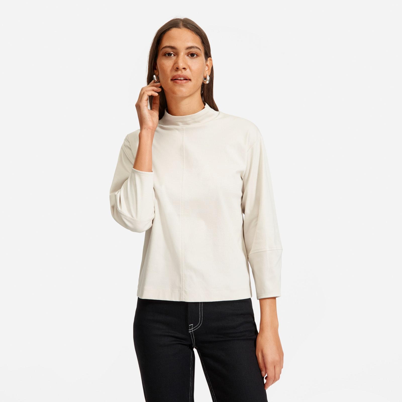 cotton mock neck top