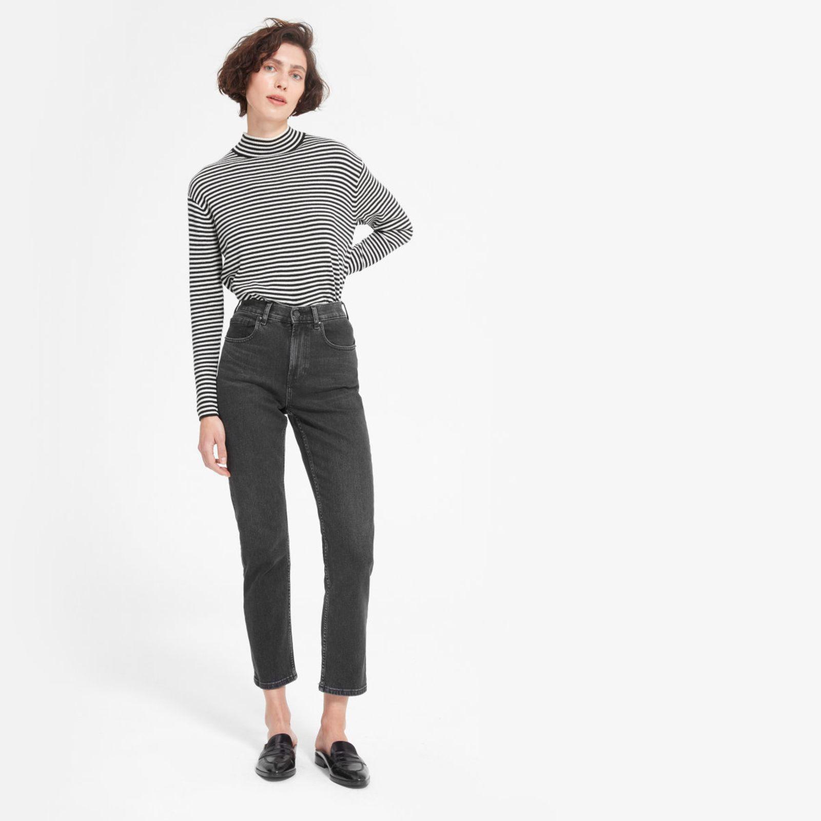 Lyst - Everlane The Cheeky Straight Jean in Black