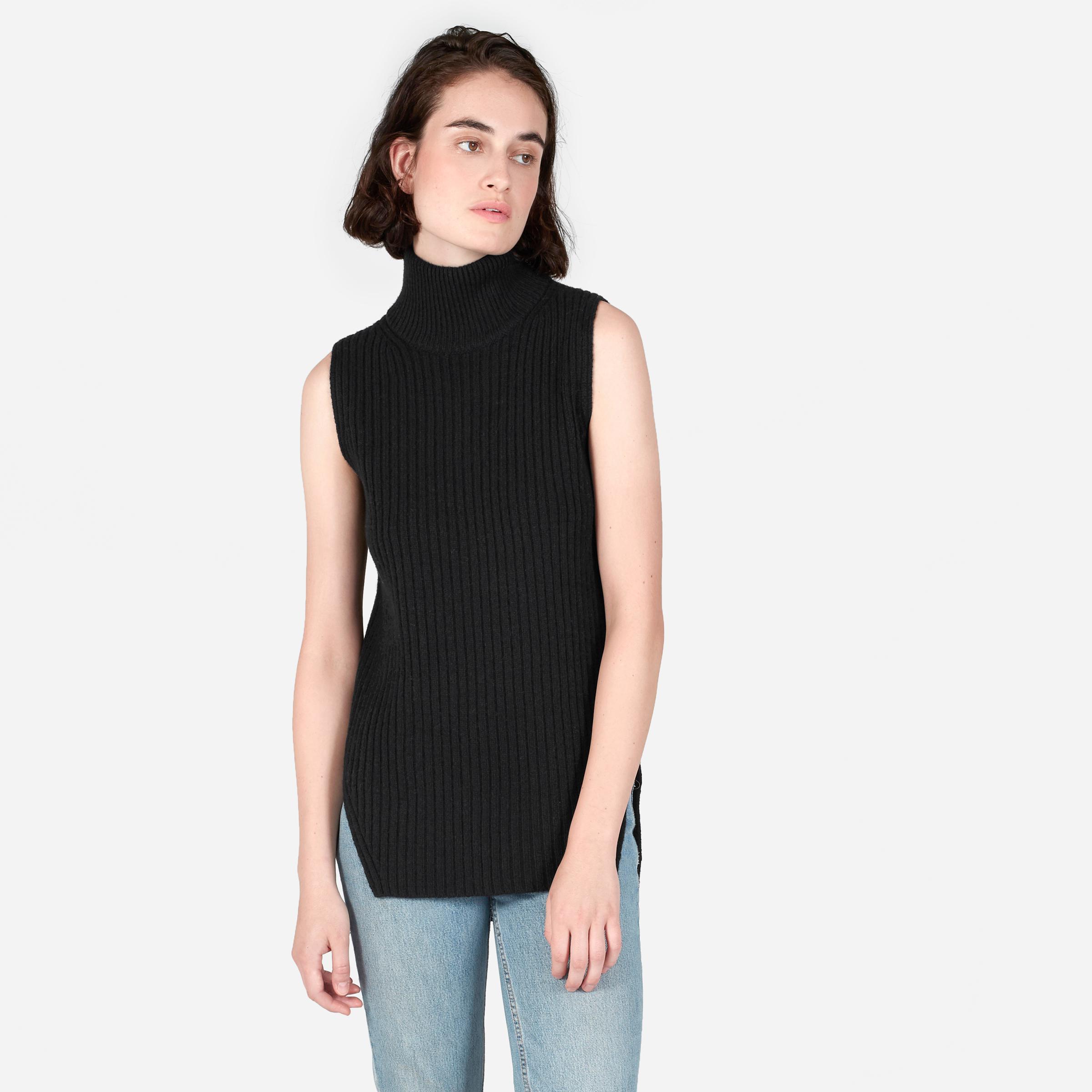 cashmere sleeveless turtleneck