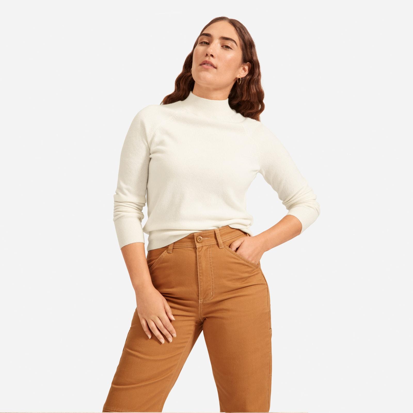 mock neck cashmere sweater