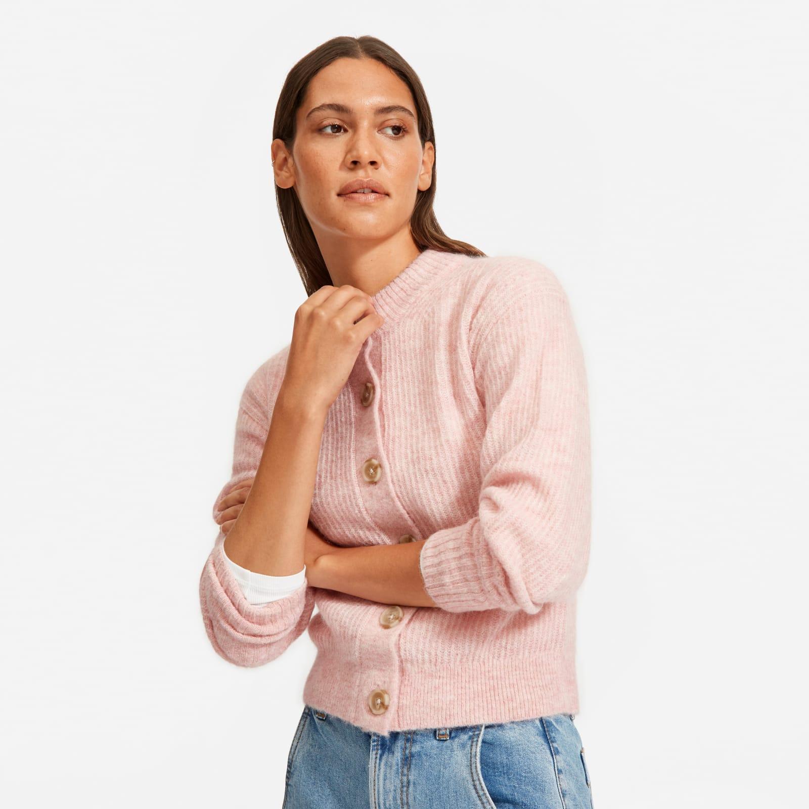 everlane cropped alpaca cardigan
