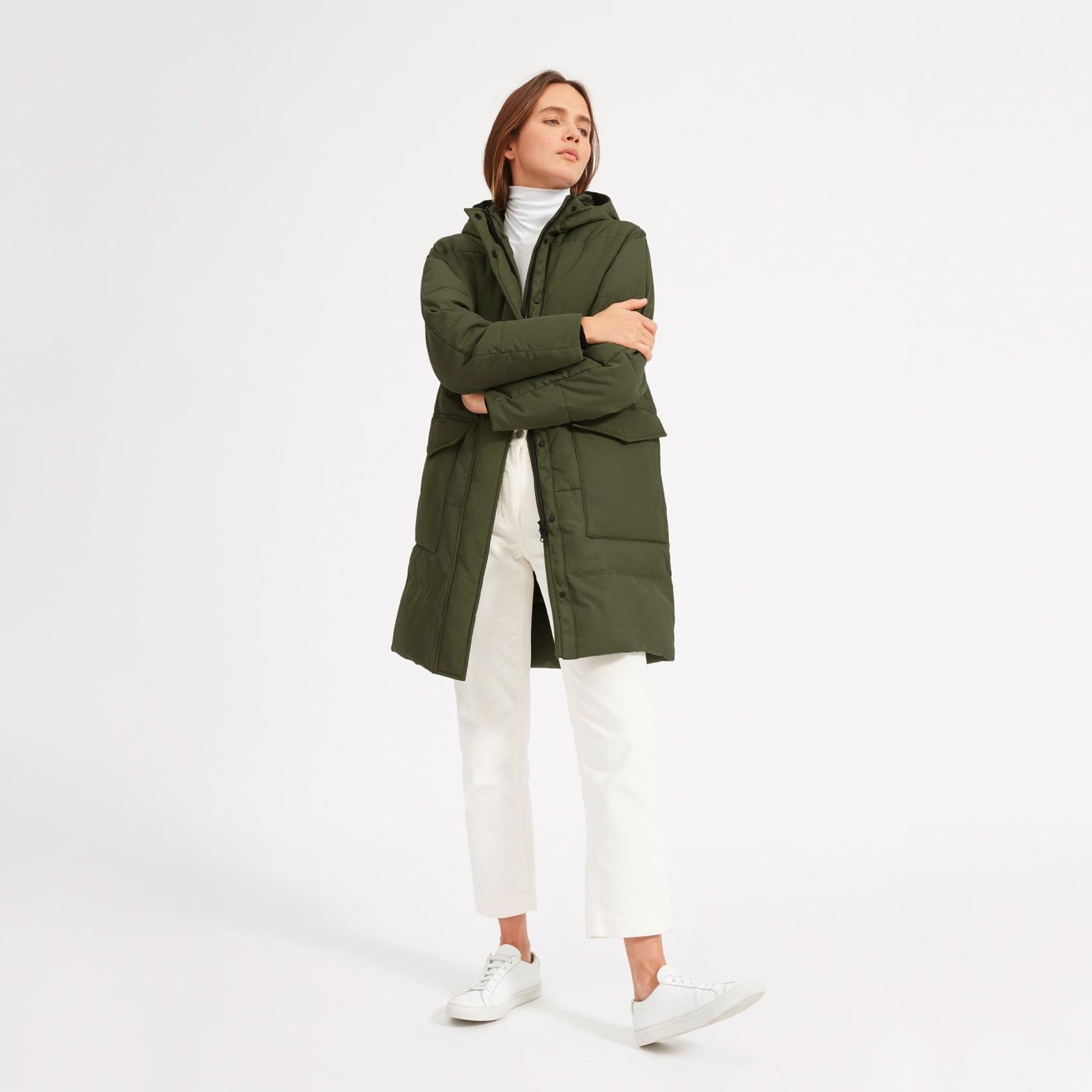 Everlane The Renew Long Puffer in Green - Lyst