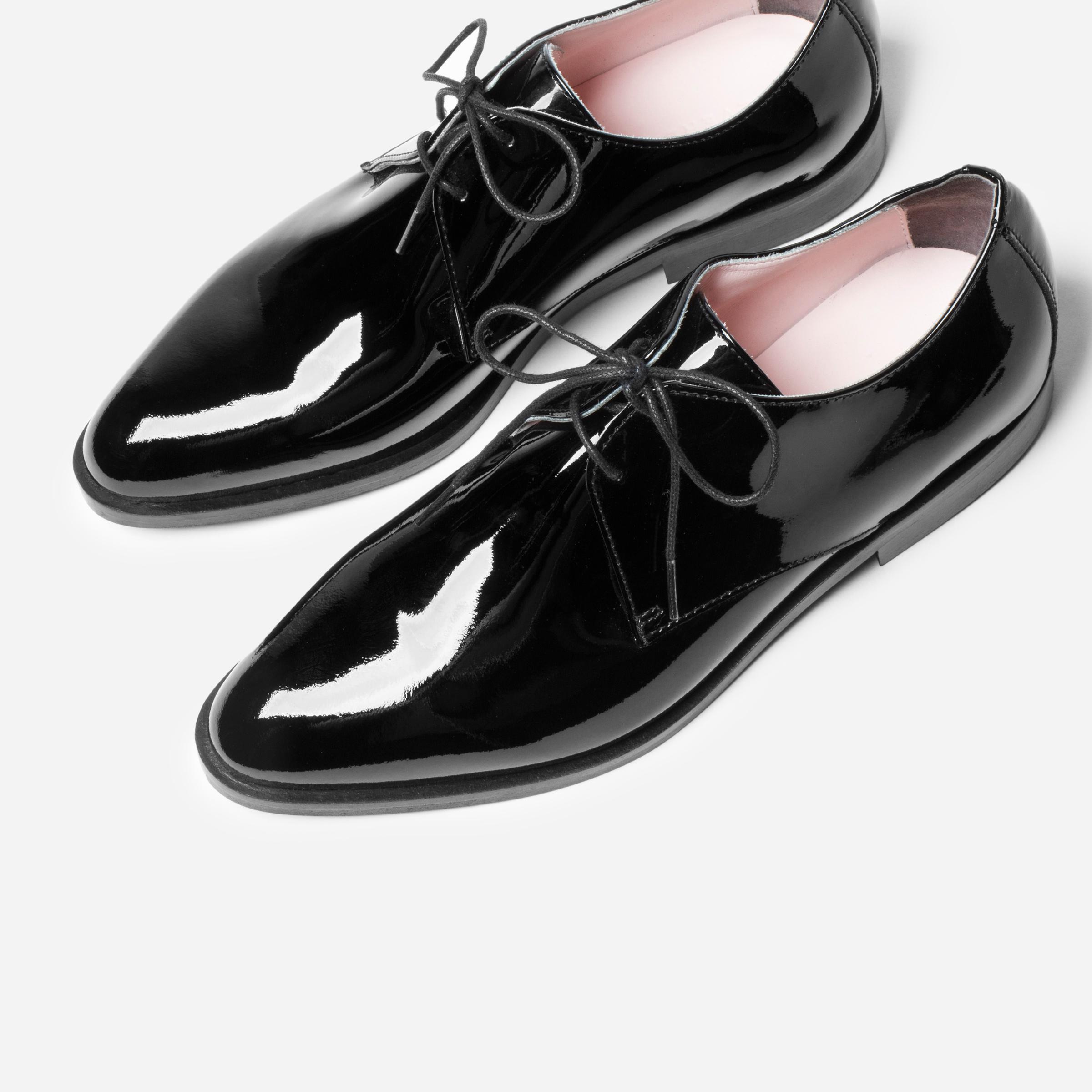 Everlane Leather The E2 Modern Oxford in Black Patent (Black) | Lyst
