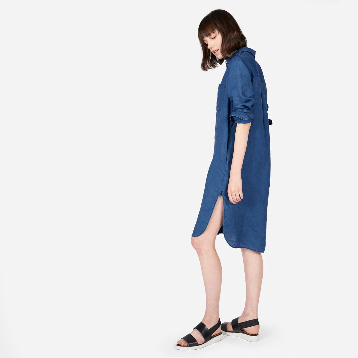 everlane linen shirt dress