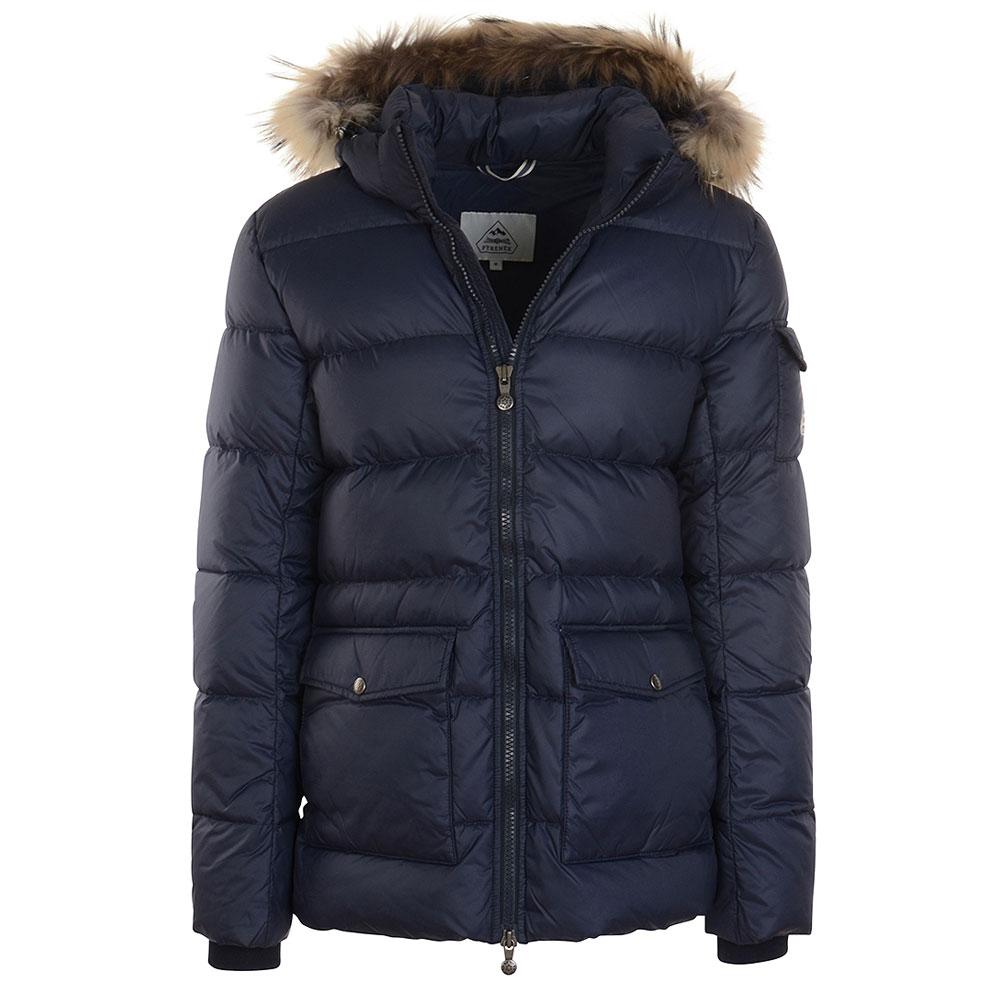 Pyrenex Authentic Mat Fur Trim Quilted Coat in Navy (Blue) for Men - Lyst