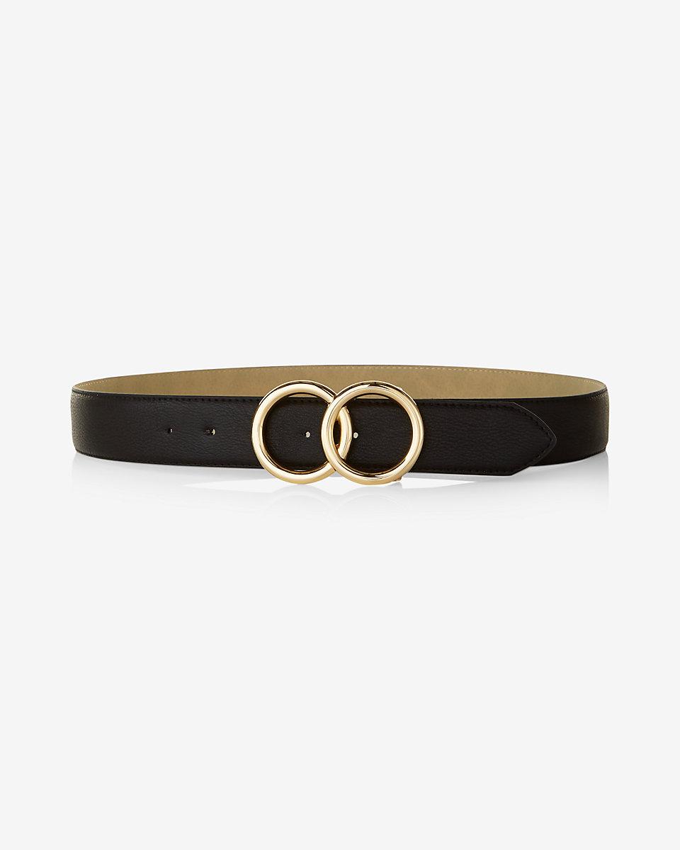Double o ring belt black and gold Clearance