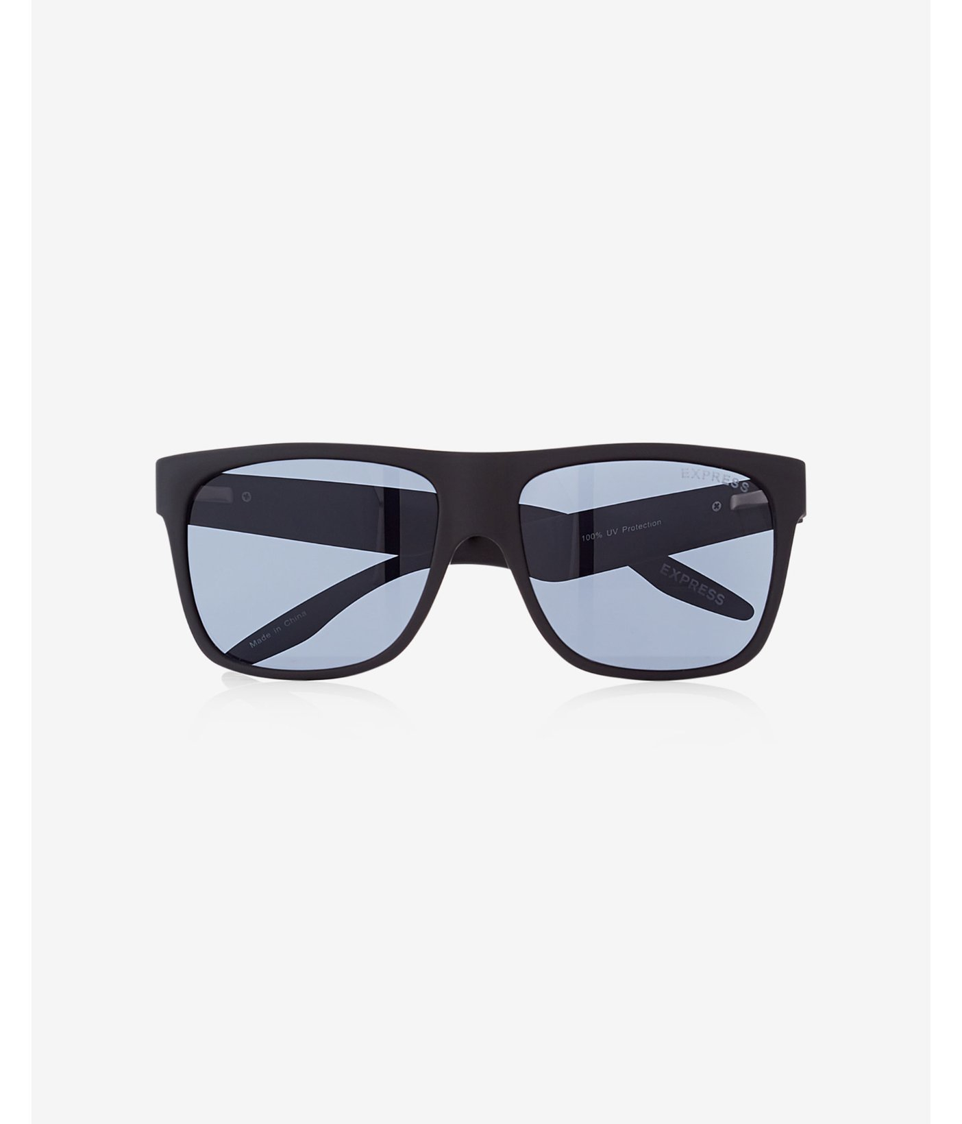 Express Matte Rubber Square Sunglasses in Black for Men | Lyst
